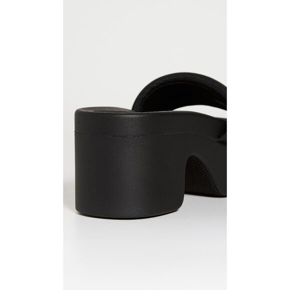 Alexander Wang AW Platform Slides in Black 37 New with Box Womens Logo Heels - Picture 3 of 16